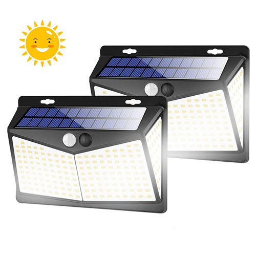 2-Pack Solar Lights Outdoors 208 LED 3 Modes Security Motion Sensor Lights