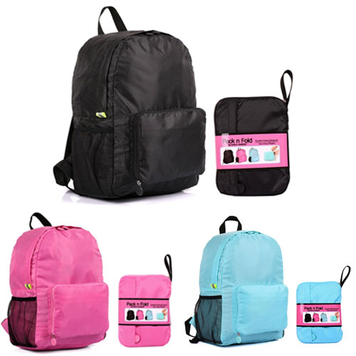 Pack N Fold Foldable Lightweight Water Resistant Backpack