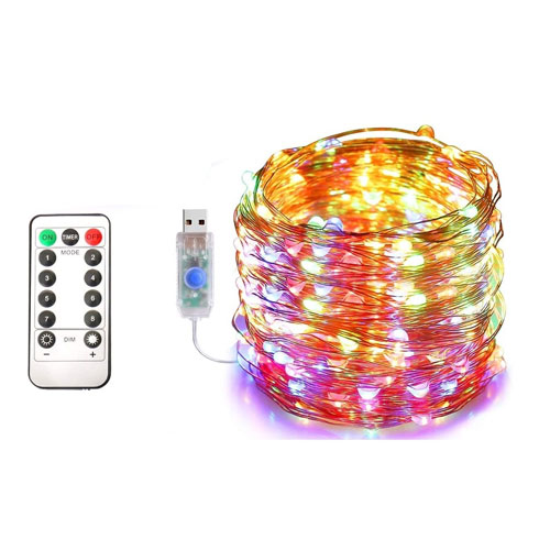 40ft USB Waterproof Remote Control LED Christmas String Lights w/ 8 Modes