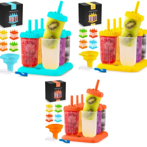 Popsicle Molds Set of 6 - BPA Free Reusable Molds