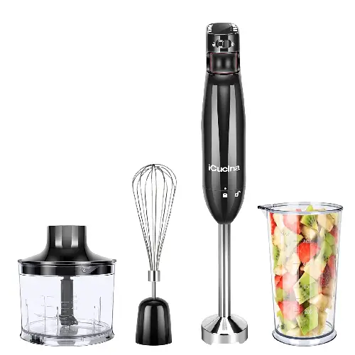 400W Hand Blender Combo Variable Speed Stick Blender with Whisk, Chopper, and Measuring Cups
