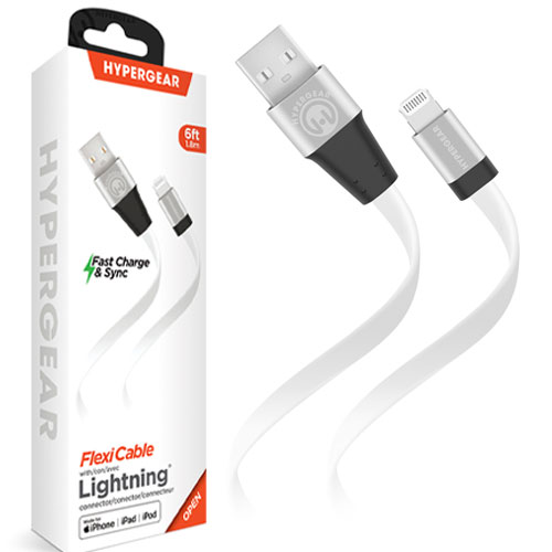 HyperGear Flexi USB To Lightning Flat Cable 6Ft.