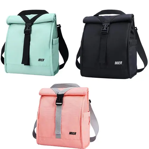 Insulated Lunch Bag Roll Top Lunch Box For Women Men
