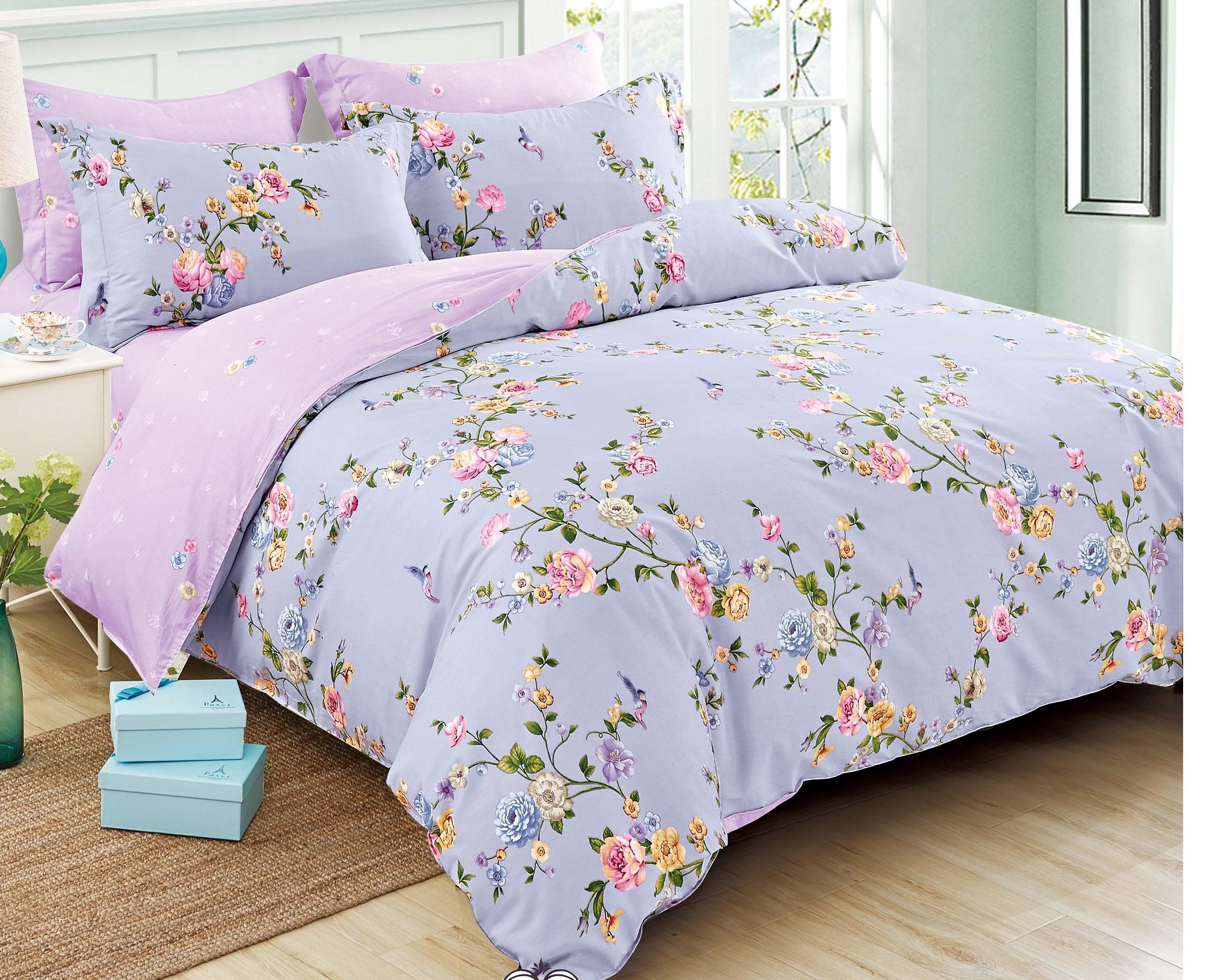 Ame 100% Cotton 3 Pieces Reversible Duvet Cover Set
